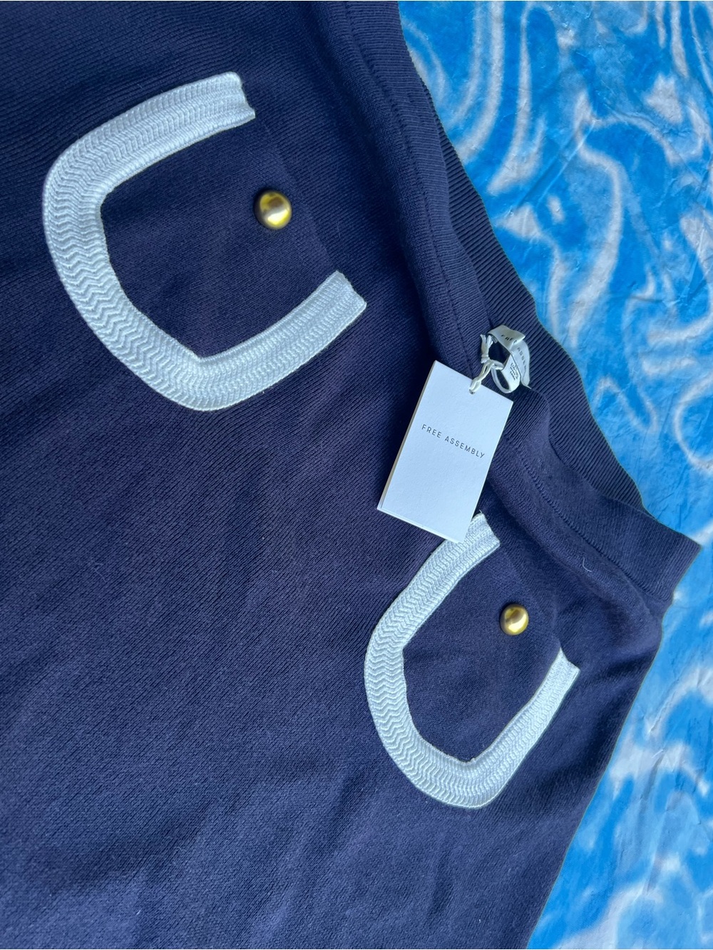 Free Assembly Navy Skirt with White Trim